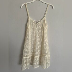Cream Lace Slip Dress